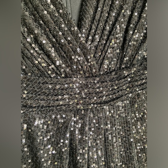 Ieena for Mac Duggal Gown Style 26490 Sequined Black Size 12 New With Tags - Picture 7 of 11